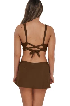 Best Sunsets Tiki Brown Sporty Swim Skirt