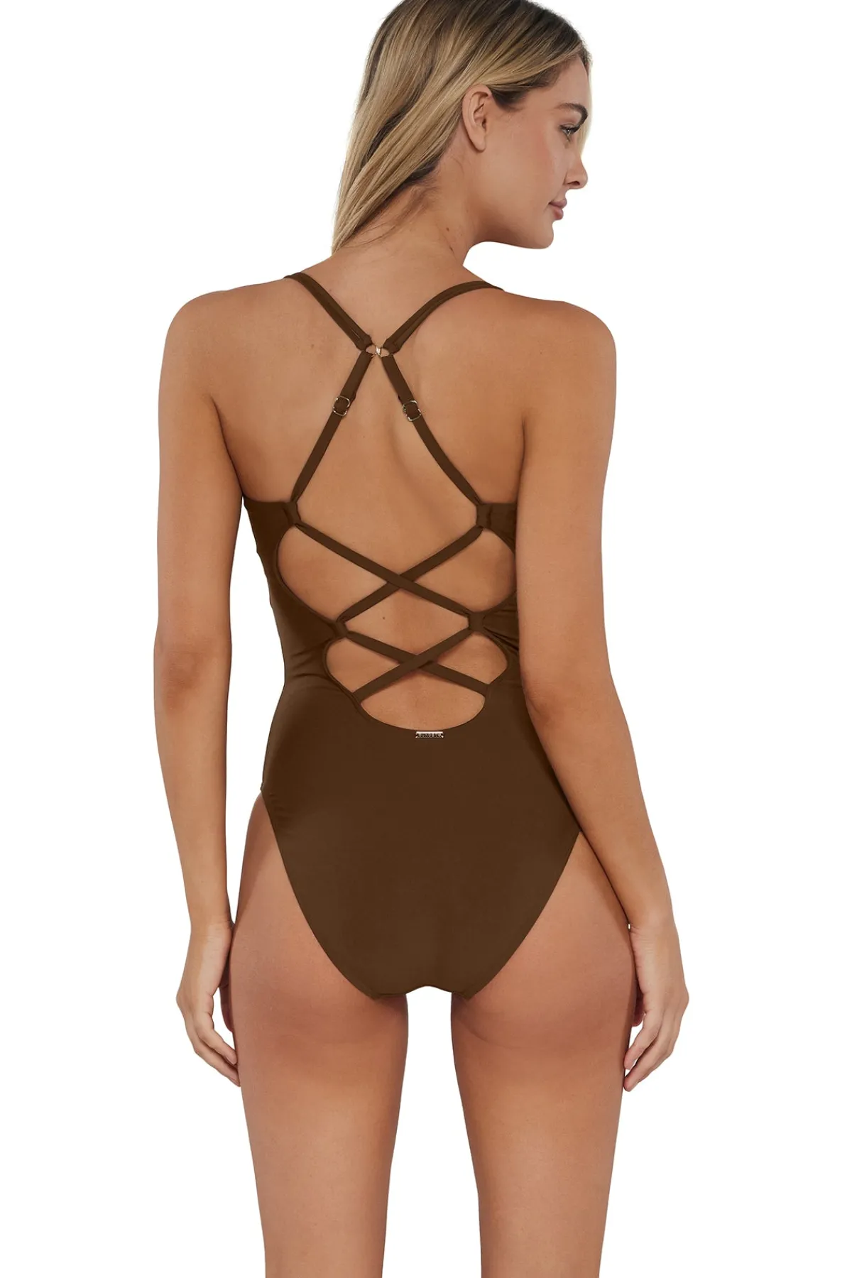 Discount Sunsets Tiki Brown Veronica One Piece