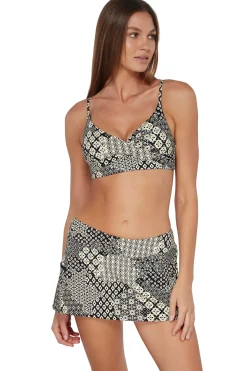 Sale Sunsets Venice Seagrass Texture Sporty Swim Skirt Bottom