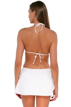Fashion Sunsets White Lily Sporty Swim Skirt