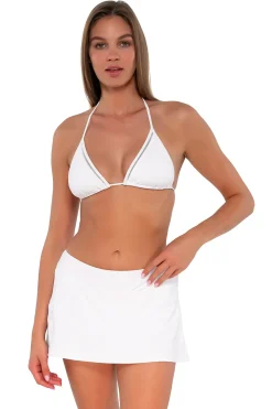 Fashion Sunsets White Lily Sporty Swim Skirt