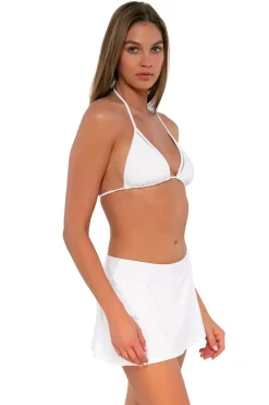 Fashion Sunsets White Lily Sporty Swim Skirt